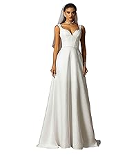 White Deep-v Wedding Gown