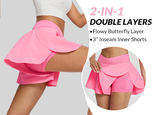 2 in 1 running shorts for women