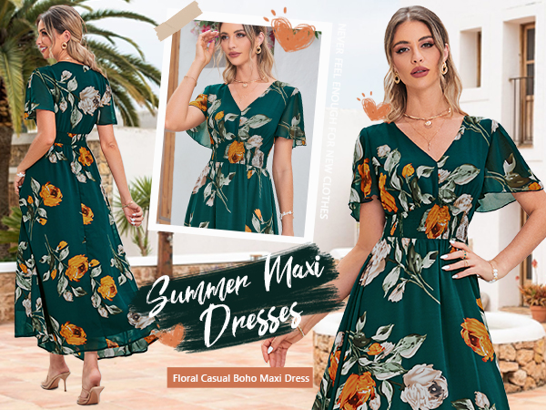 emerald green floral dress