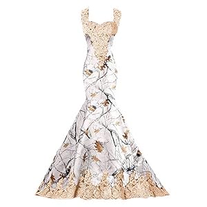 Snowfall Camo Wedding Dress for Bride Lace