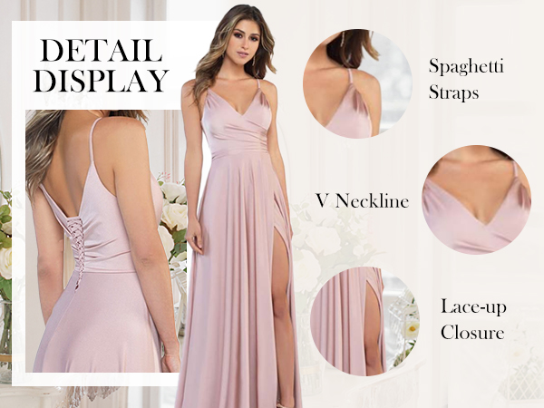 satin bridesmaid dresses with slit