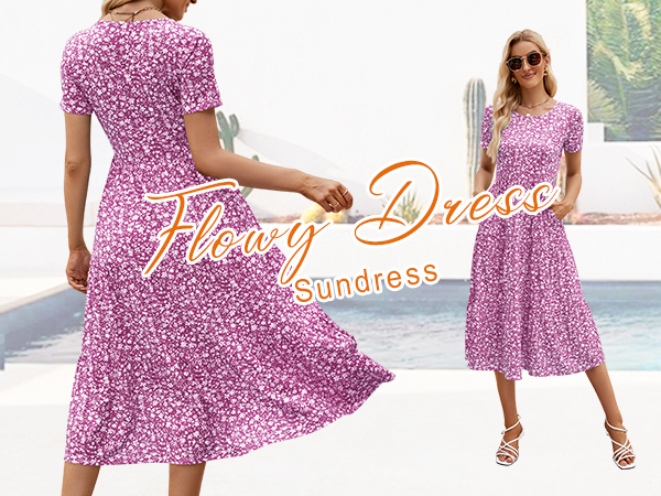 plurple floral dresses for women