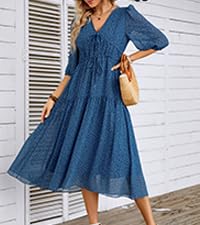 V neck tiered flowy dress