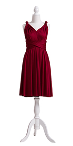 SHORT BURGUNDY DRESS