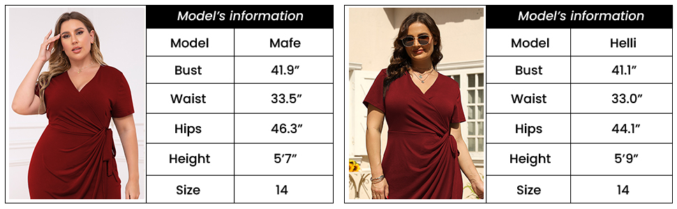 Nemidor Womens Plus Size Ruched Wrap Dress Pleated Bodycon Midi Casual Party Work Dress