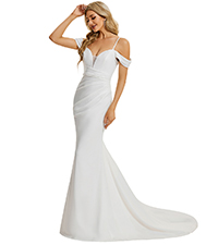   Ever-Pretty Women''s Cold Shoulder V Back Mermaid Long Summer Wedding Dresses 