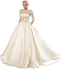 satin ball gown wedding dresses for bride