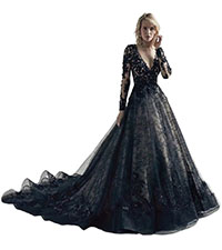 black lace wedding dresses for bride long sleeve