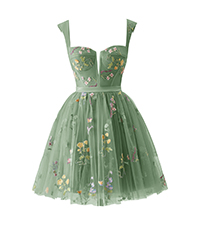 Tulle Short Homecoming Dresses for Teens Mini Flower Embroidery Prom Dress Evening Party Gown