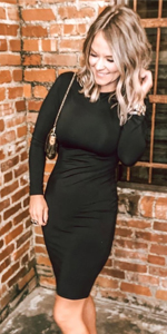 Long Sleeve Bodycon Midi Club Dress