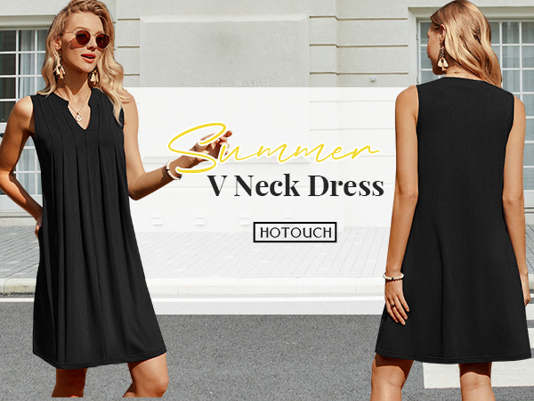 womens short casual dress cotton womens sleeveless tank dress women''s casual shift dress with pocket