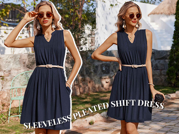 summer work office dress for women shift dress sleeveless tank dress women casual swing dress