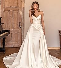 satin bridal gown