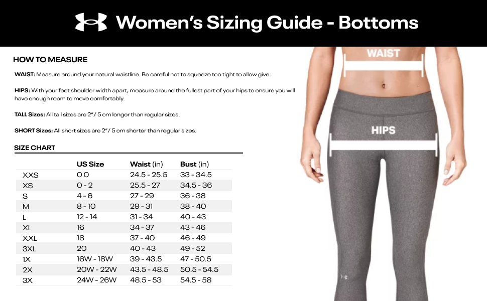 Women&#39;s Size Chart - Bottoms