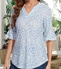 3/4 sleeve summer casual tops for women2024