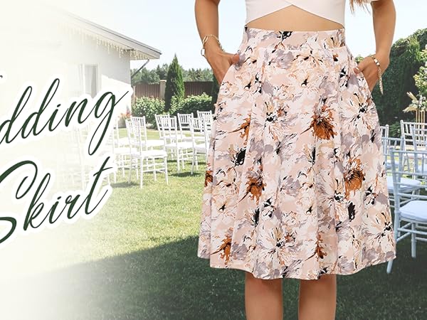 print floral skirt with pockets