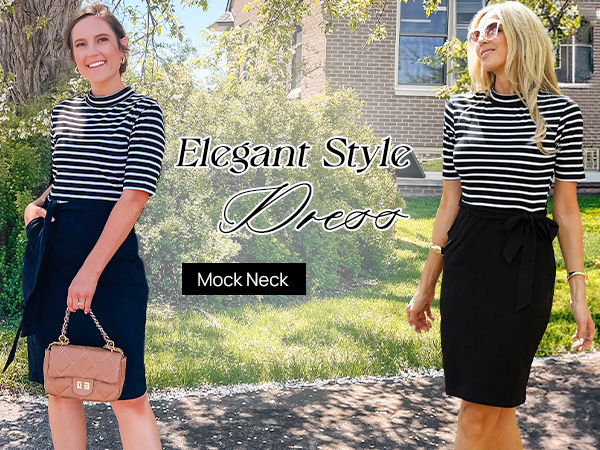 striped work dress for women