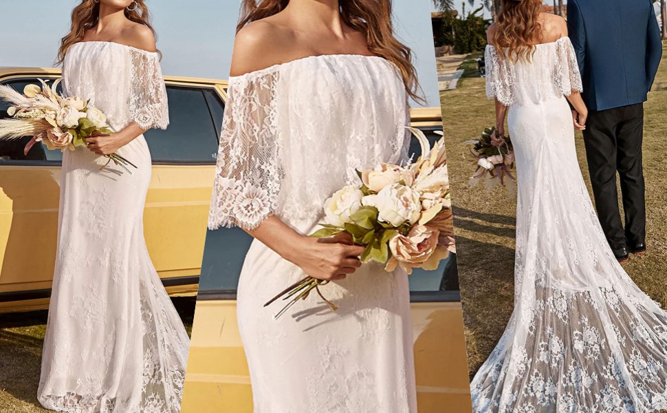 Beach Wedding Dresses for Bride Boho Wedding Dress for Women 