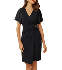 sexy v neck ruched bodycon dress