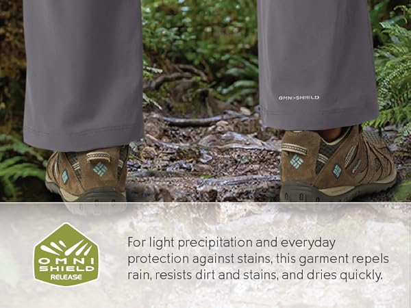 Stain resistant trail pants for women, Omni-Shield