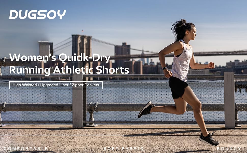 Dugsoy Women''s Quick-Dry Running Athletic Shorts