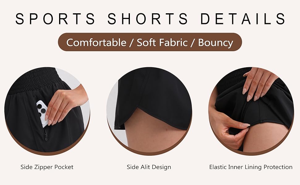 Lightweight and breathable material Running Shorts