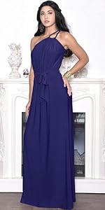 Womens Long V-Neck Ruffle Sleeveless Bridesmaid Prom Gown Maxi Dress