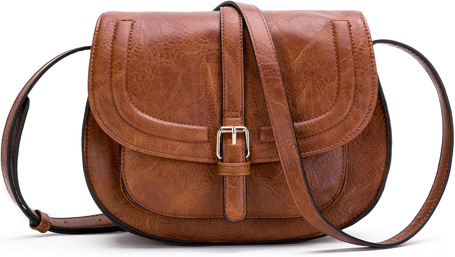 AFKOMST Crossbody Bags for Women,Small Saddle Purse and Boho Cross Body Handbags,Vegan Leather