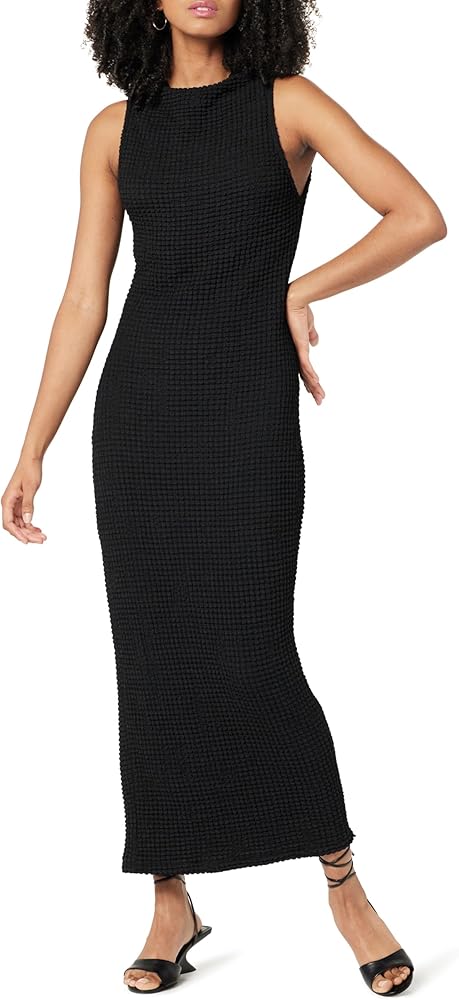 The Drop Women's Lena High Neck Textured Midi Dress