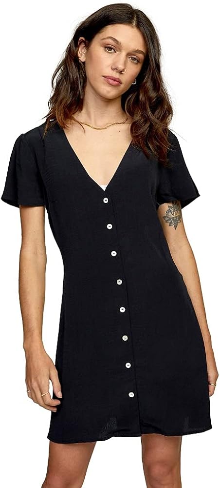 RVCA Women's Avery Woven Short Sleeve Dress