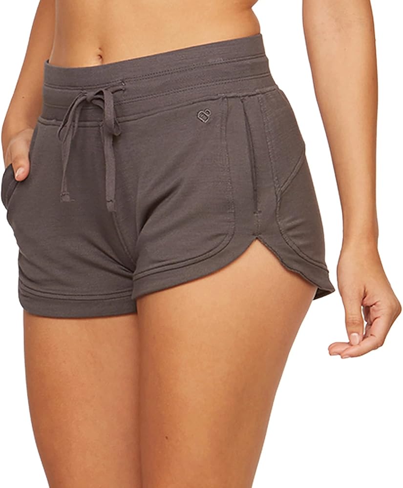 Colosseum Active Women's Junior Fit Four Way Stretch Micro French Terry Dolphin Lounge Short with Pockets