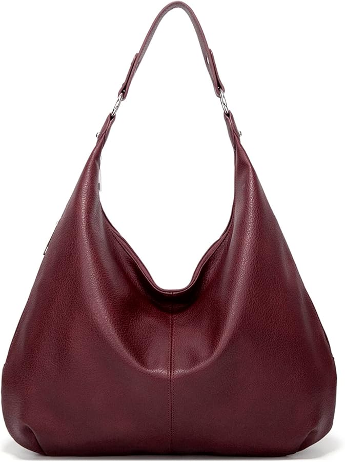 Hobo Bags for Women Soft PU Leather Slouchy Bag Shoulder Purse with Zipper