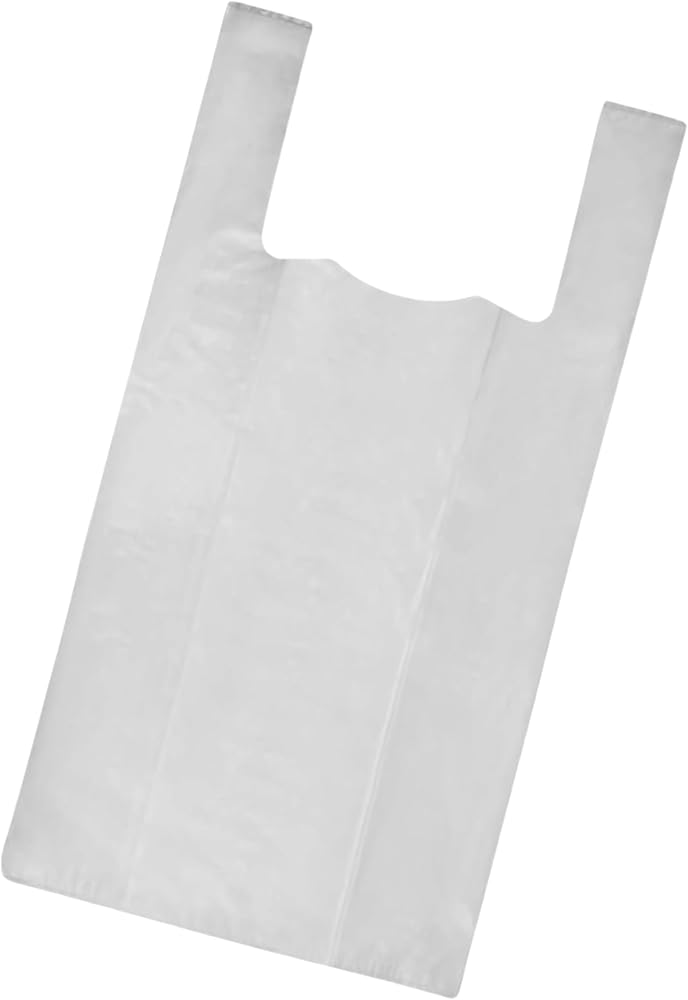 Heavy Duty T-Shirt Type Plastic Bags | Reusable & Recycled | 70% Recycled Food Safe Compliant | Gauge 200 (30 x 40) 200 Count