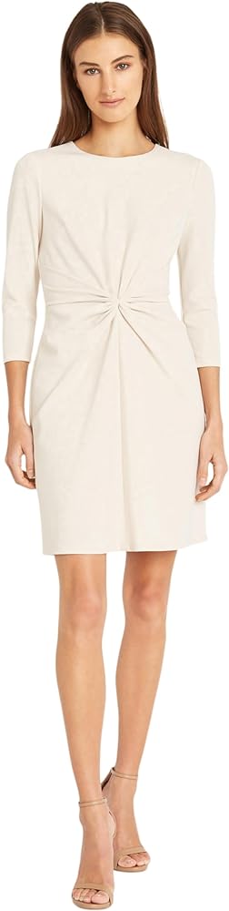 Donna Morgan Sleek and Simple 3/4 Sleeve Shift Center Ruching Flattering Detail | Work Dress for Women