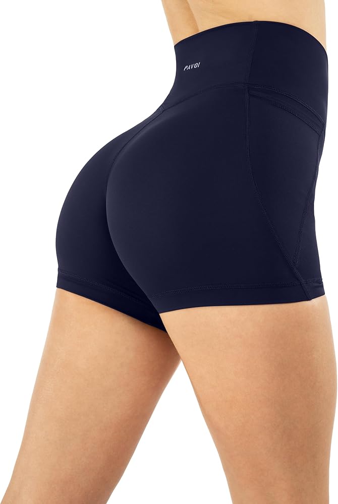 Shorts with Pockets | Compressive High Waisted Butt Sculpting 4" & 6" Women's Biker Shorts | HiPerform XXS to 3X