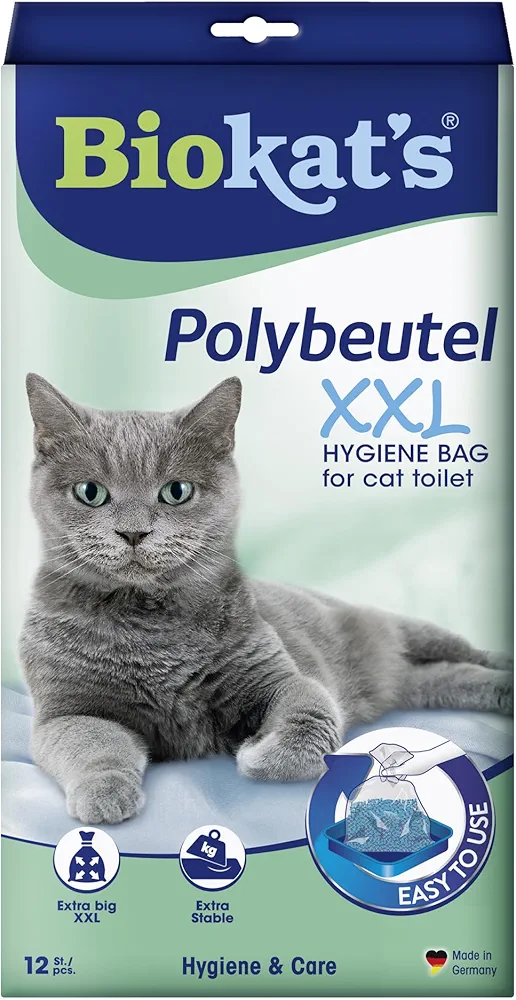 Biokatʼs Polybags XXL - Cat litter tray liner bags for hygienic litter disposal - 1 pack (1 x 12 bags)