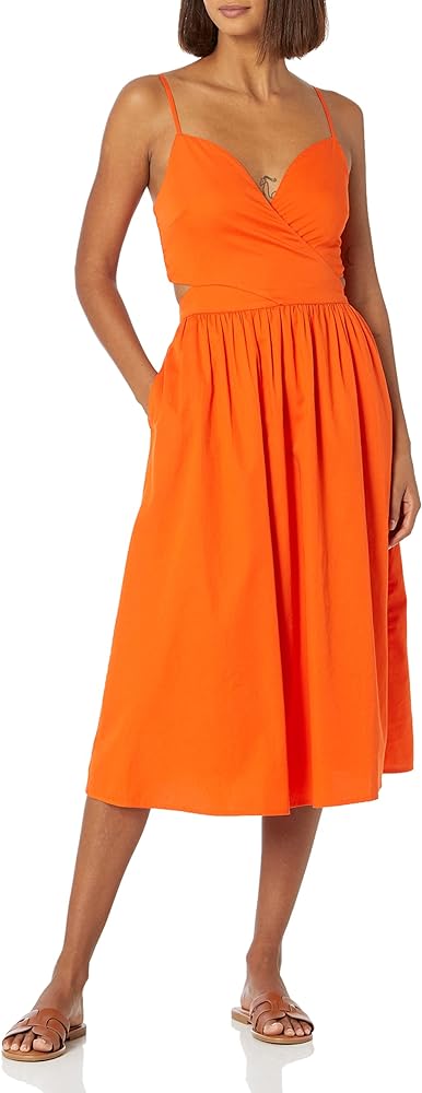 The Drop Women's Makenna Strappy Cross-Front Smocked-Back Midi Dress