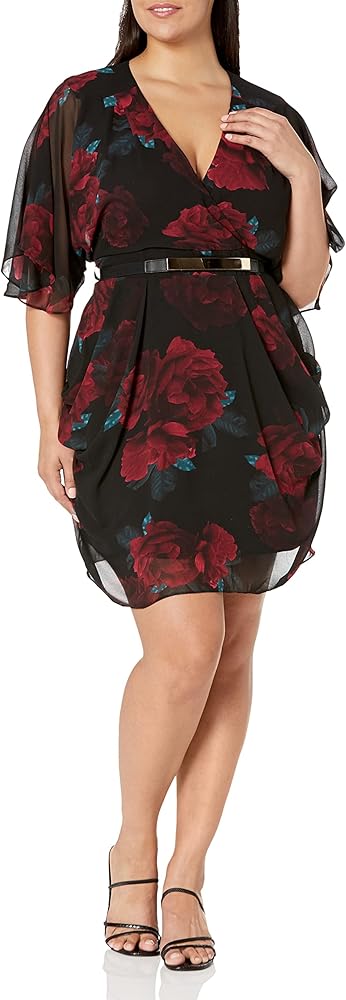 City Chic Women's Plus Size Dress Romantic Rose