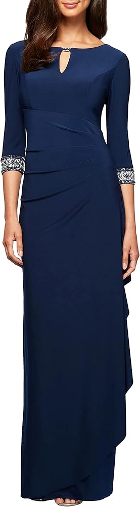 Alex Evenings Women's Dress with Keyhole Cutout (Petite and Regular)