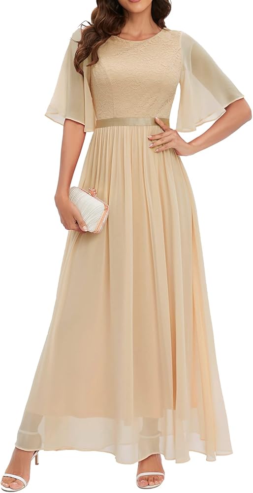 Bbonlinedress Womens Lace Bridesmaid Formal Evening Gowns Prom Chiffon Wedding Guest Dress