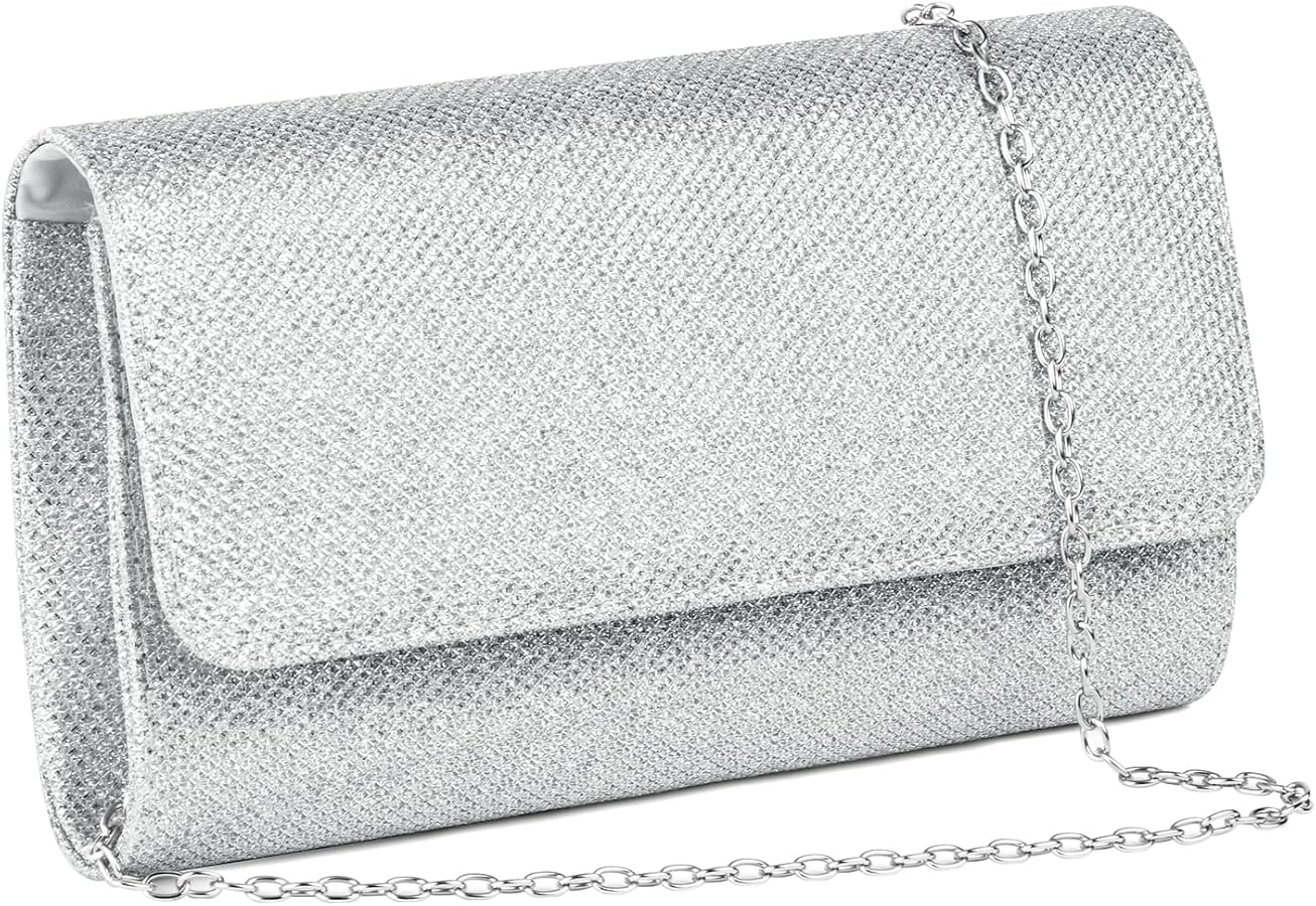 OSDUE Evening Bag Clutch Purses for Women, Rhinestones Purse, Sparkling Envelope Evening Bag with Detachable Chain