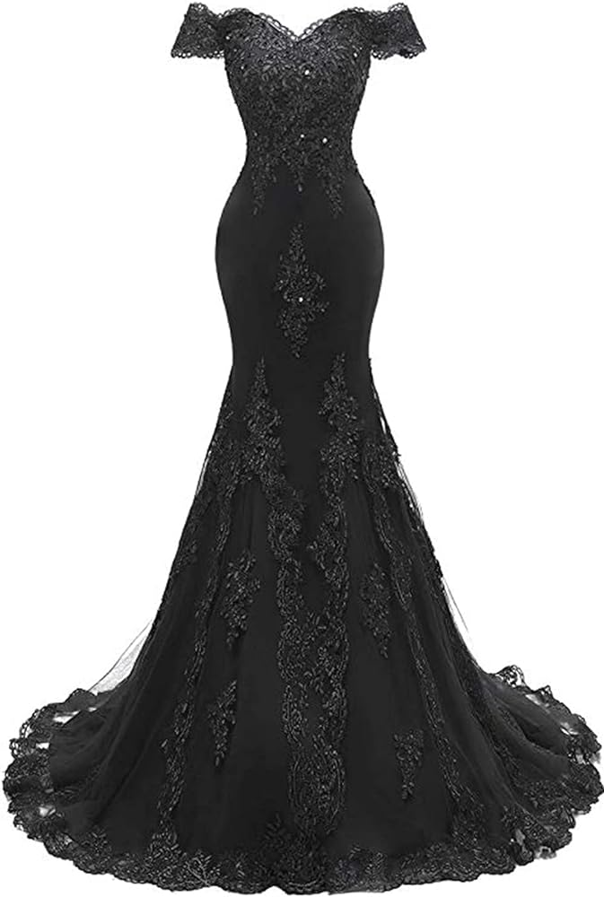 Off The Shoulder Mermaid Prom Dresses Long Sweetheart Beaded Lace Evening Dress Formal Ball Gowns for Women