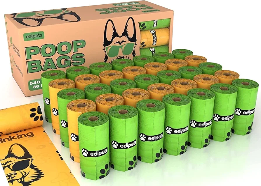 Biodegradable Dog Poop Bags, 405 or 540 Count, Extra Thick, Leakproof, Poop Bags, Dog Accessories, Dog Poop Bag (36 Rolls - 540 Units)