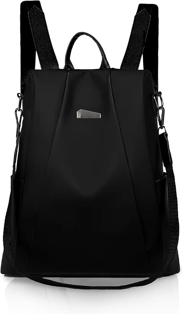 Anti-theft Women's Backpack [Anti-Theft Back Zipper], Feel Security with Women's Anti-Theft Backpacks – Protect Your Belongings! Women's Waterproof Anti-Theft Backpack for Safe Women, Black/White, L