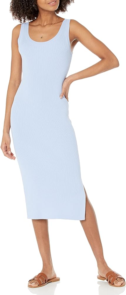 The Drop Women's Yasmin Rib Midi Sweater Tank Dress