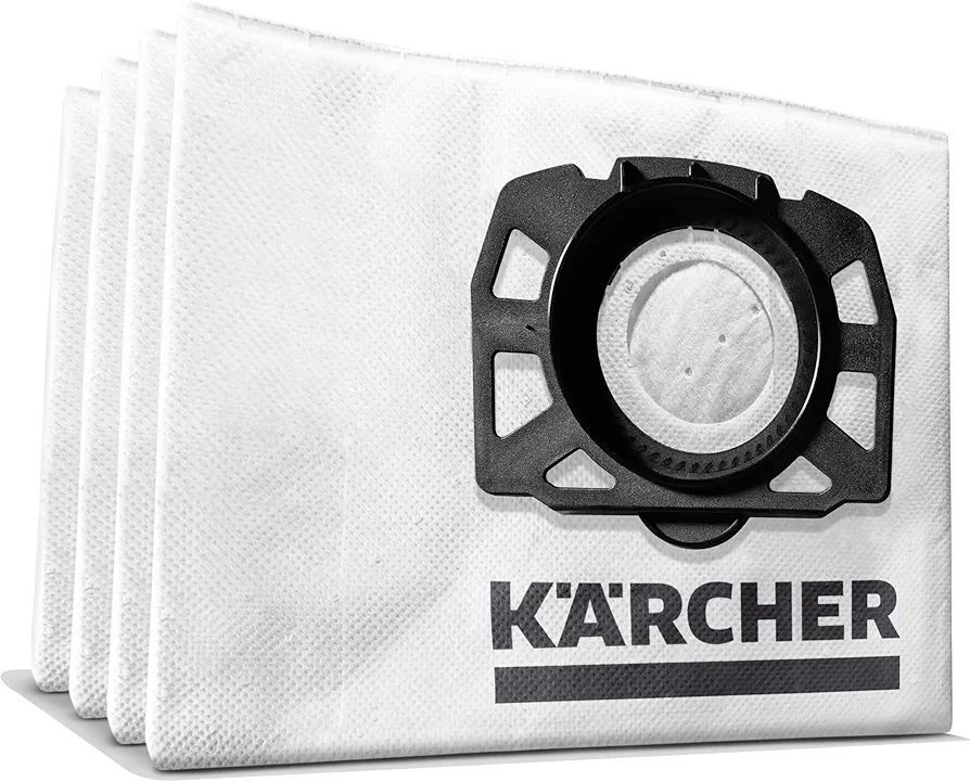 Karcher WD Fleece Filter Bags for Karcher Wet Dry Vacuum Cleaner - Compatible with WD 1 Compact, WD 2 and WD 3-4 Pack