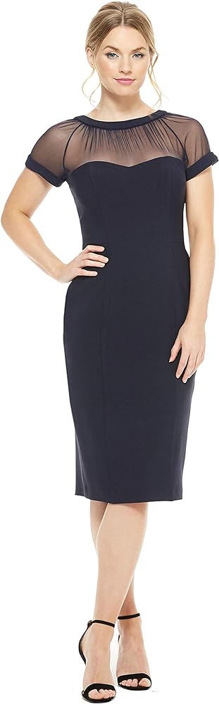 Maggy London Women's Illusion Dress Occasion Event Party Holiday Cocktail Guest of Wedding.